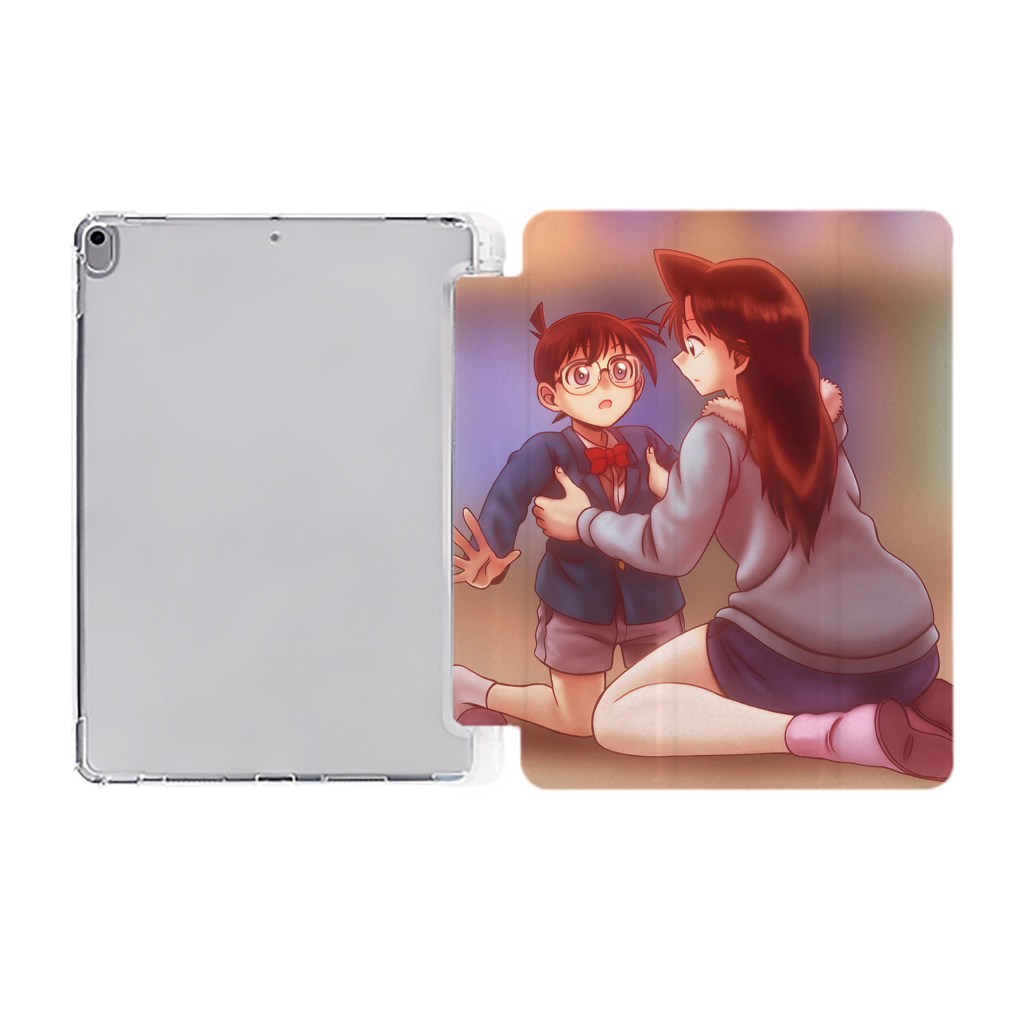 （画像用） 名探偵コナン Detective Conan IPad ケース ペン収納付き 三つ折りスタンド PUレザー×シリコン 対応機種9.5/10.5/10.9インチ